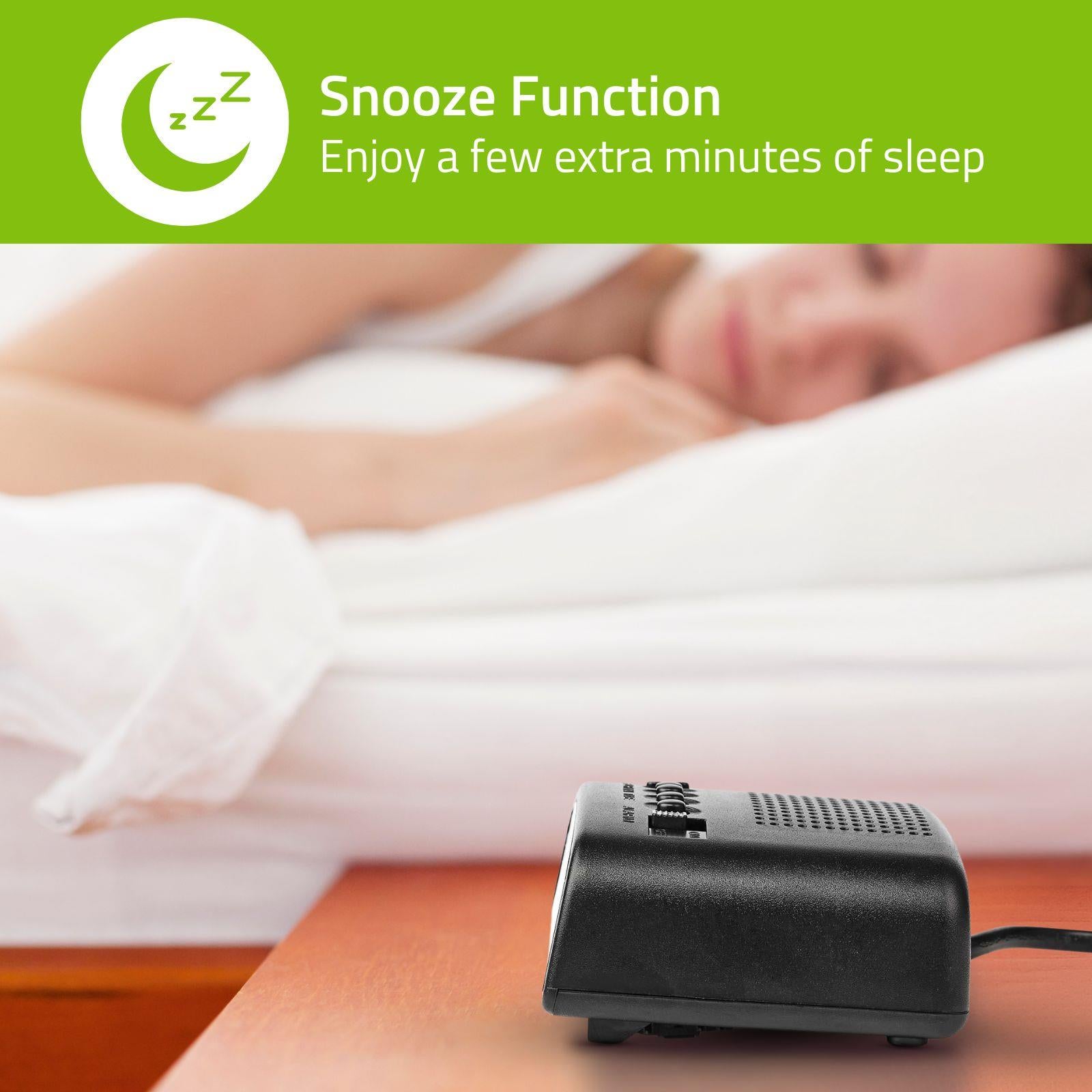 Nedis Digital Desk Alarm Clock | LED | Snooze function | Black