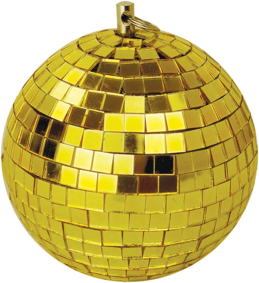 Mirror Ball 10cm 100mm 4" Gold Sparkling Disco Lights Halloween Xmas Party