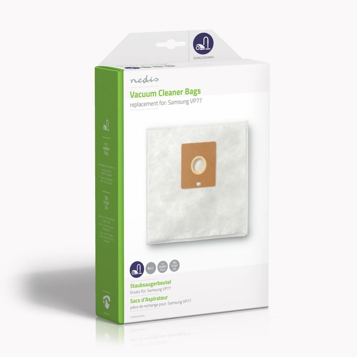 Nedis Vacuum Cleaner Bag | 4 pcs | Synthetic | Most sold for: Philips | White