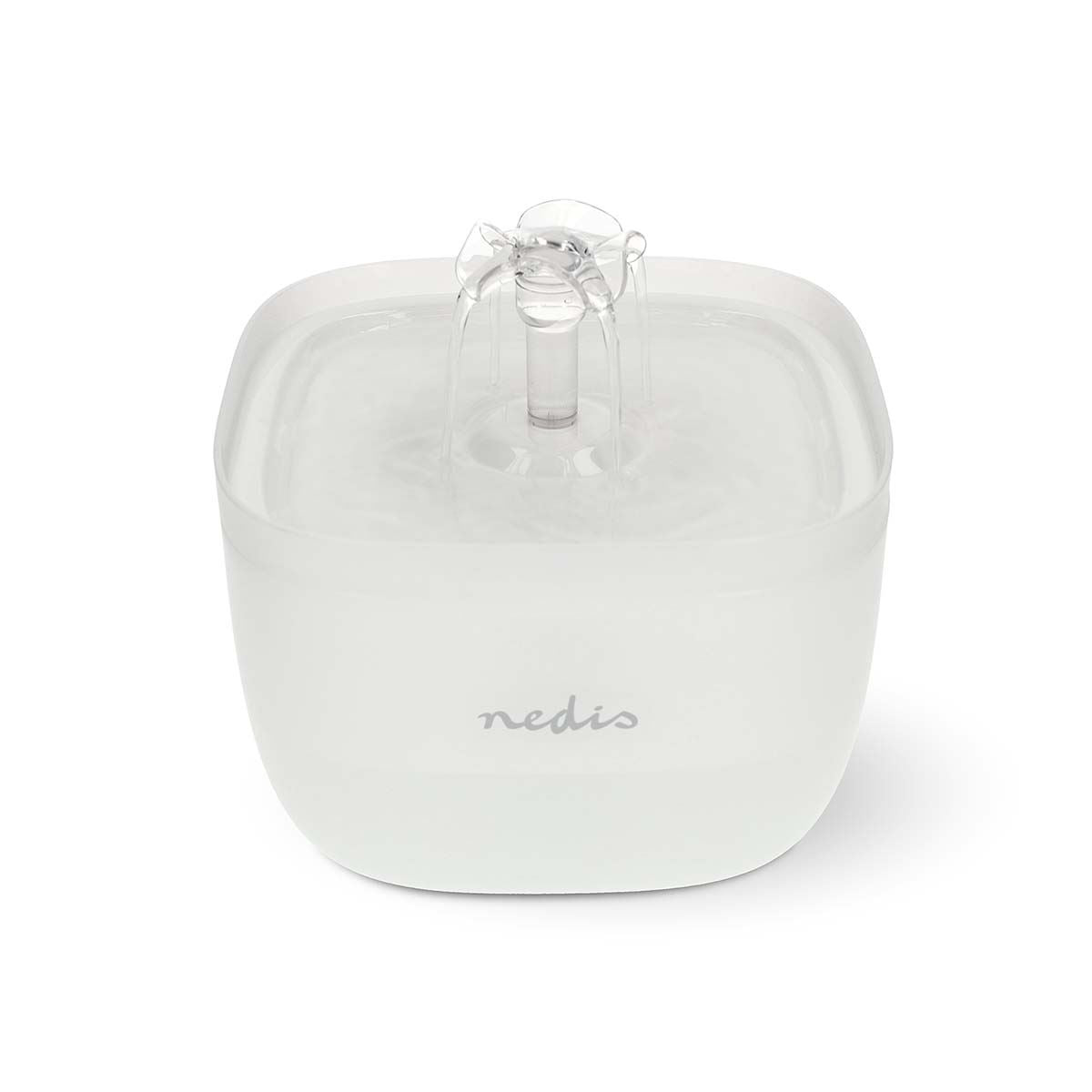 Nedis Pet Water Fountain 2L Automatic Cat & Dog Drinking Fountain, Filtered Water Dispenser, Quiet Pump, LED Light, BPA-Free