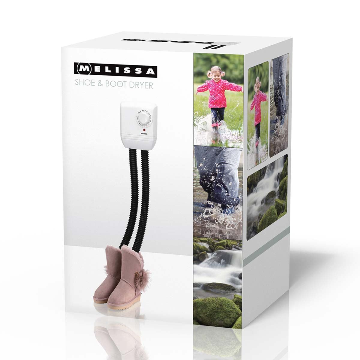 Melissa Electric 250w Shoe Dryer, Wall Mounted Boot Warmer with Heat Blower, 2 Warm Air Exhausts and Timer, Quick Drying for Wet Shoes, Gloves, Hats, Socks, Trainers, Boots and more