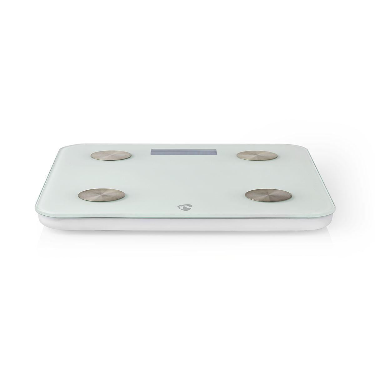 Nedis SmartLife Personal Scale | Wi-Fi | BMR / Bones / Fat / Muscles / Water / Weight | 8 | Peak load: 180 kg | Android™ / IOS | Glass | White