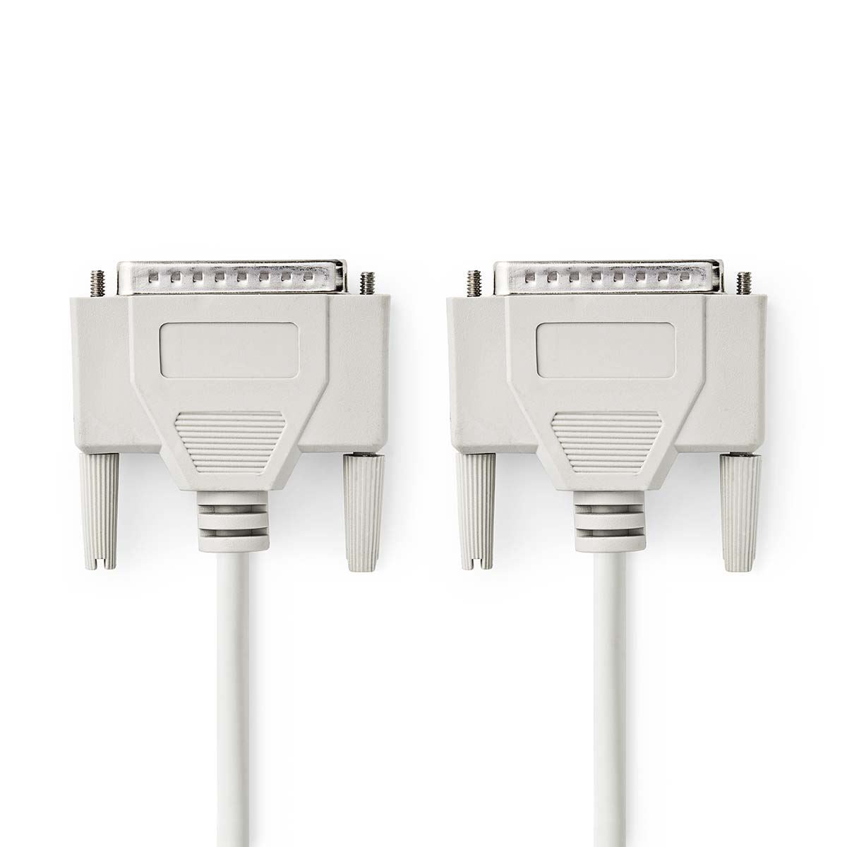 Nedis Serial Cable | D-SUB 25-Pin Male | D-SUB 25-Pin Male | Nickel Plated | 2.00 m | Round | PVC | Ivory | Envelope