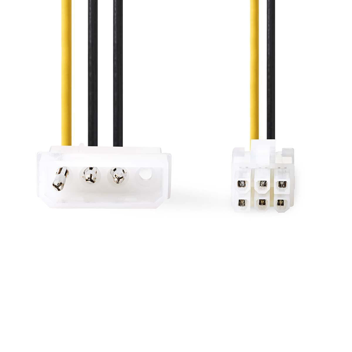 Nedis Internal Power cable | Molex Male | PCI Express Male | Gold Plated | 0.20 m | Round | PVC | Black / Yellow | Envelope