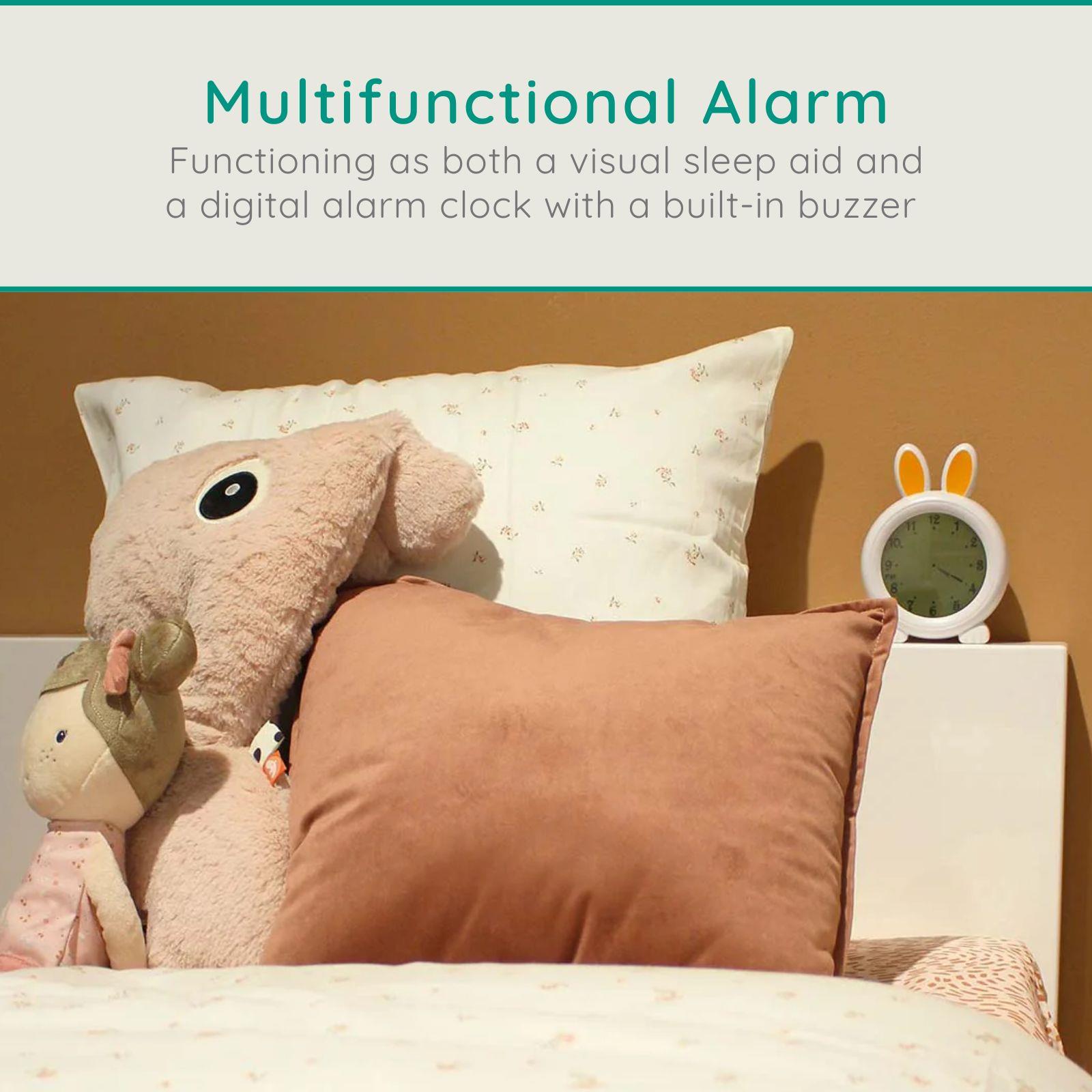 Alecto Childrens Sleep Trainer & Night Lamp Light / Alarm Clock Rory the Rabbit - White