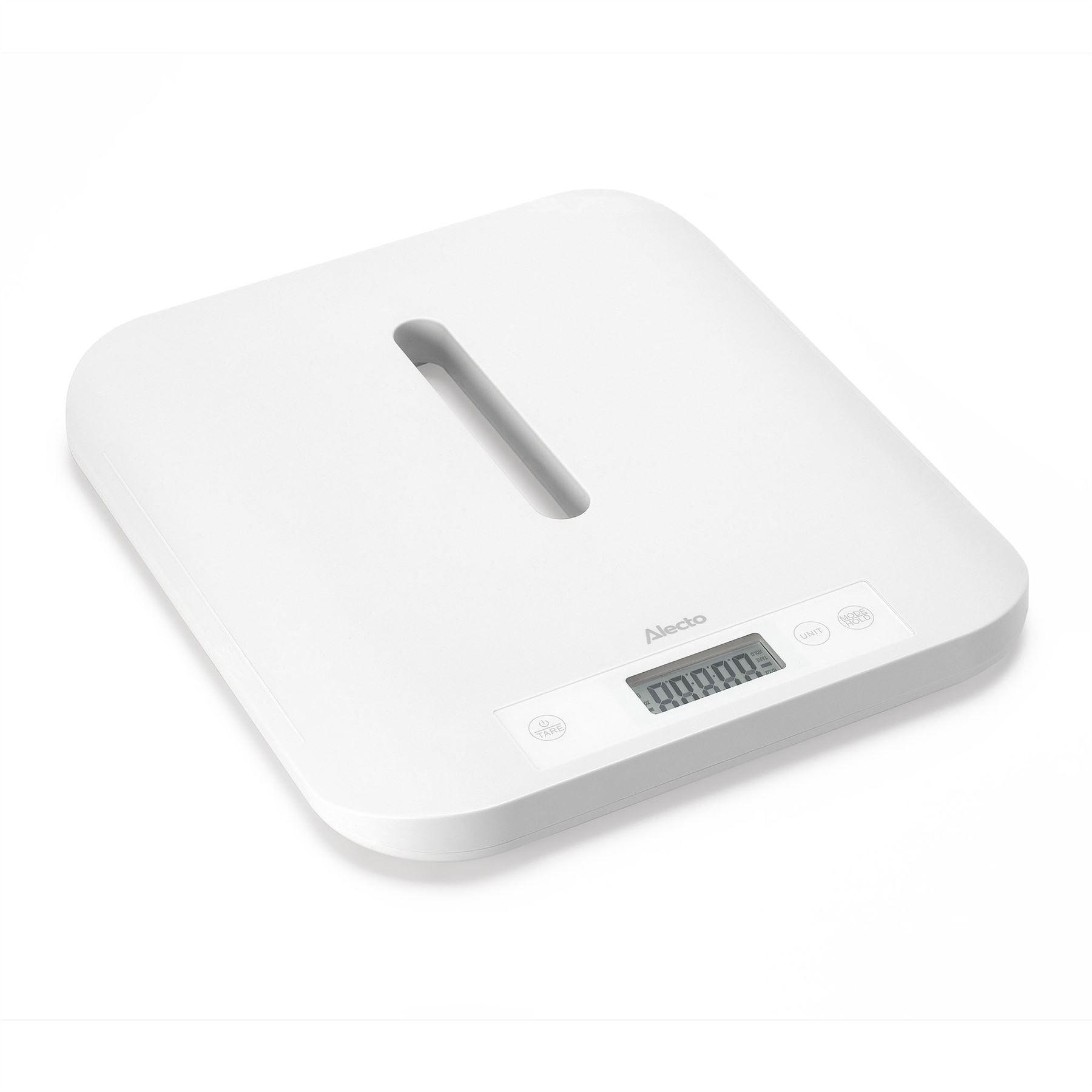 Alecto Digital Baby Weighing Scales, Personal Scale and Pet Scale in one - Up to 150 kg with Removable Weighing Surface - White | BC70