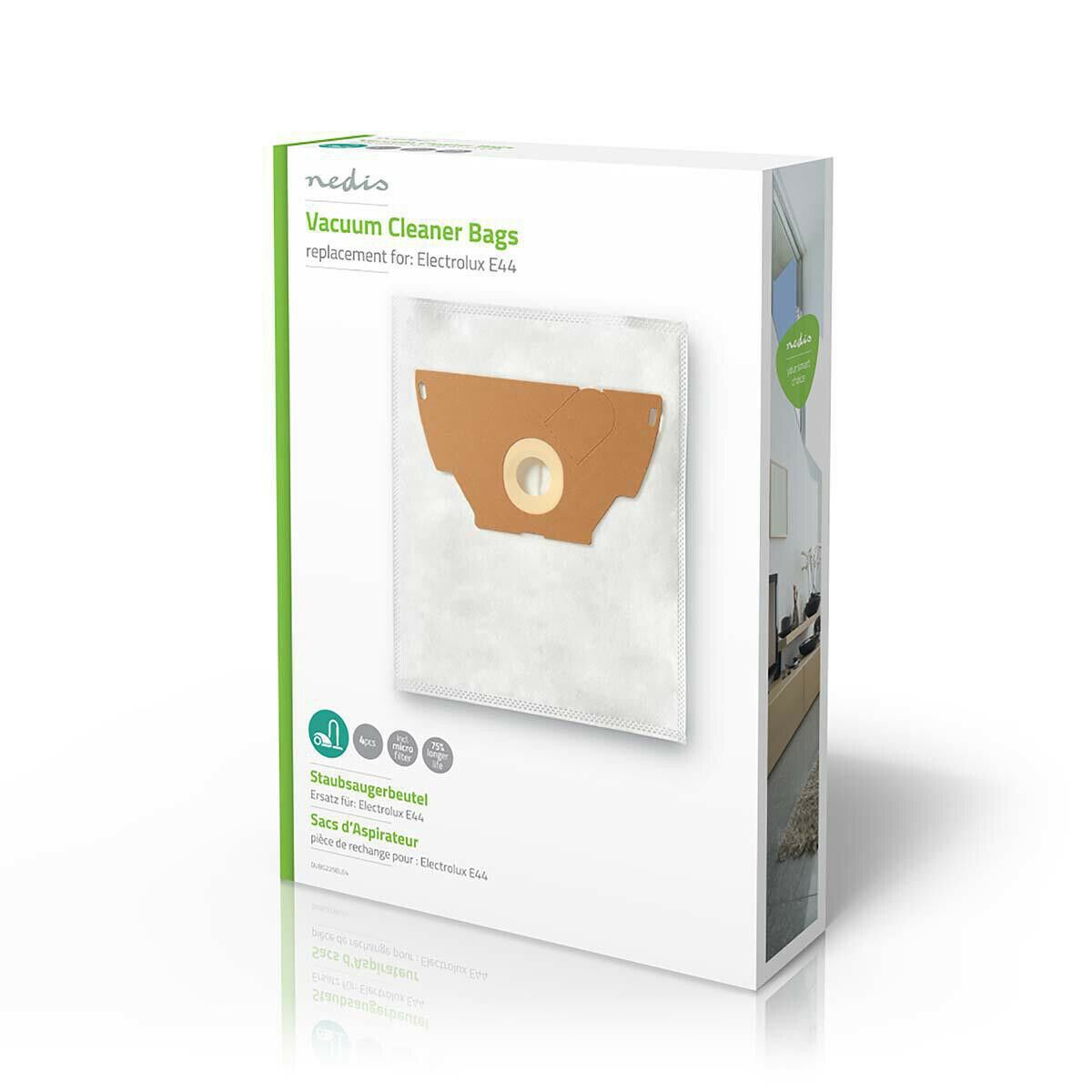 Nedis Vacuum Cleaner Bag | 4 pcs | Synthetic | Most sold for: Electrolux | White