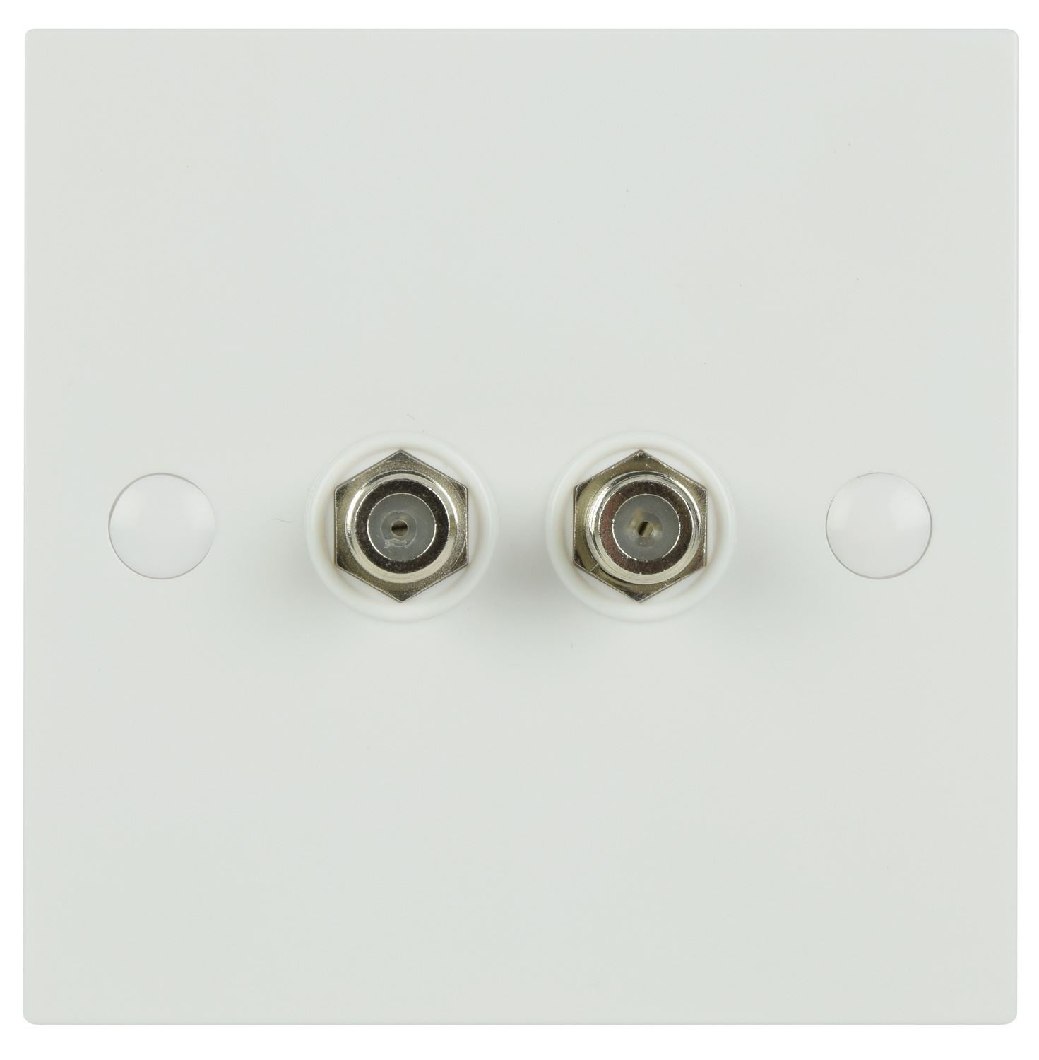 Av:link Double Dual Low Loss F-Type Wall plate for Satellite / Cable signals