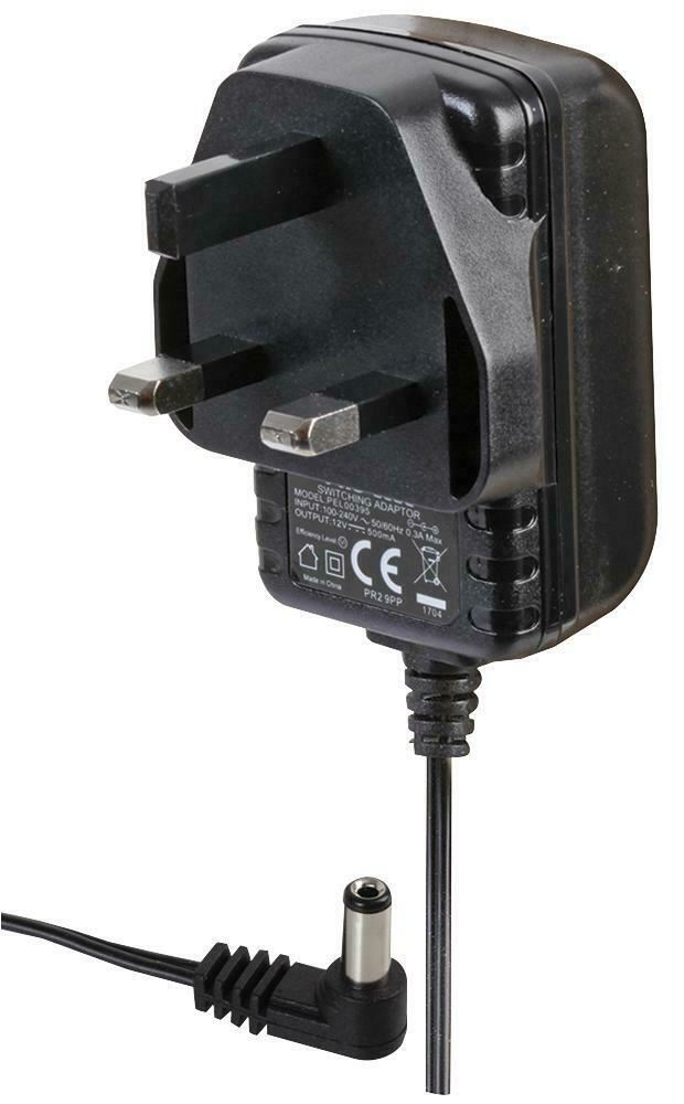 AC/DC 12V, 1A, 12W, Plug In Power Supply, Right Angle 2.1mm DC Plug