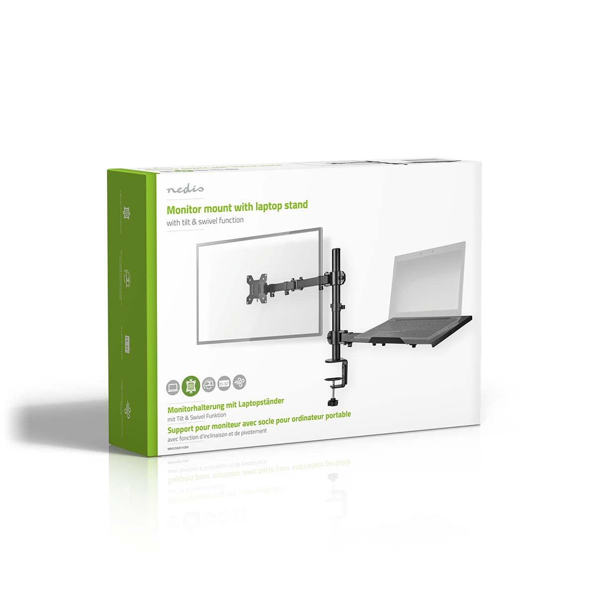 Nedis Desk Monitor Mount | Notebook | 1 Screen | 15 - 32 " | 75x75 / 100x100 | Interactive