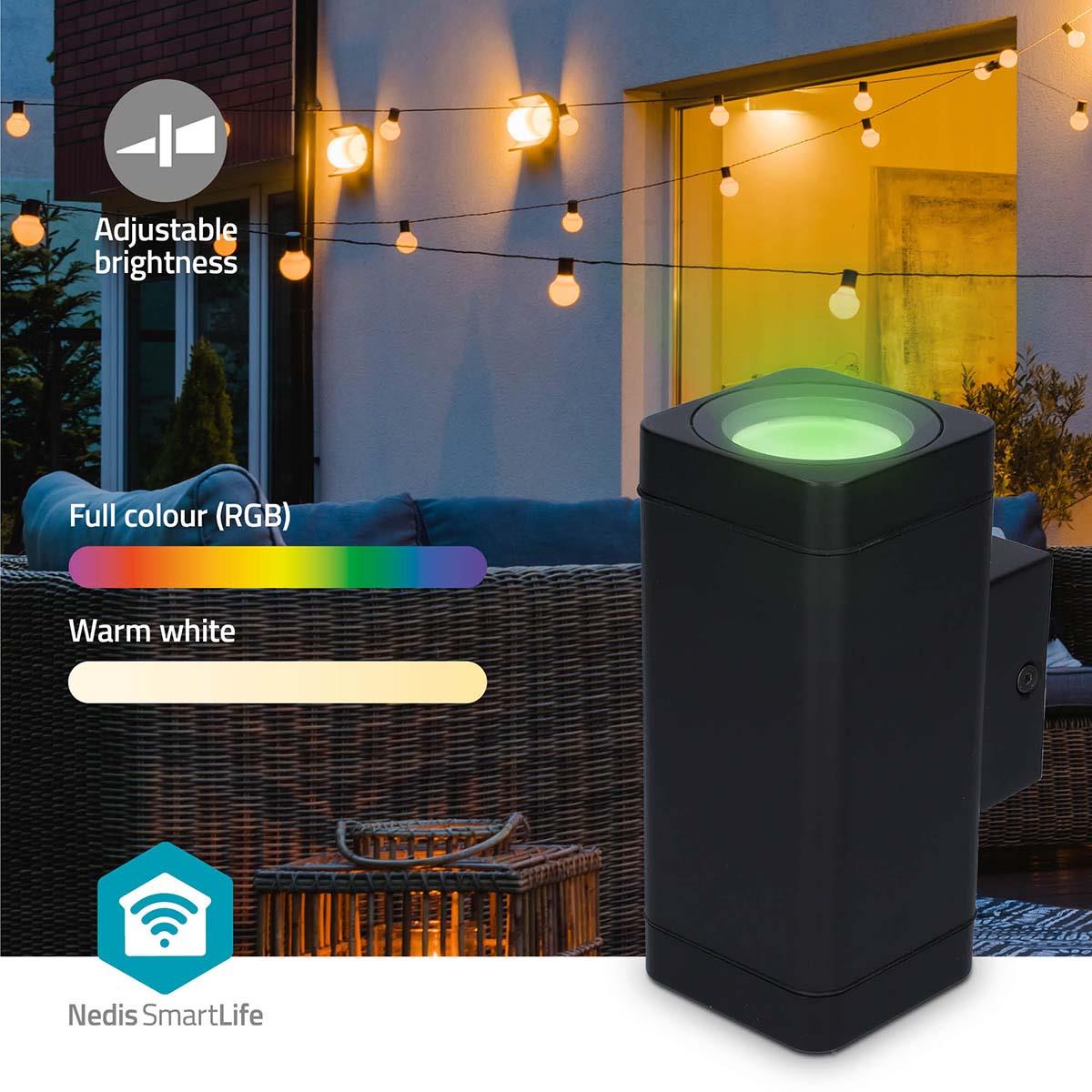 Nedis Smartlife Outdoor Wall Light Zigbee Bluetooth® | Warm to Cool White & RGB Coloured | 2700 - 6500 K | ABS | Android™ / IOS App
