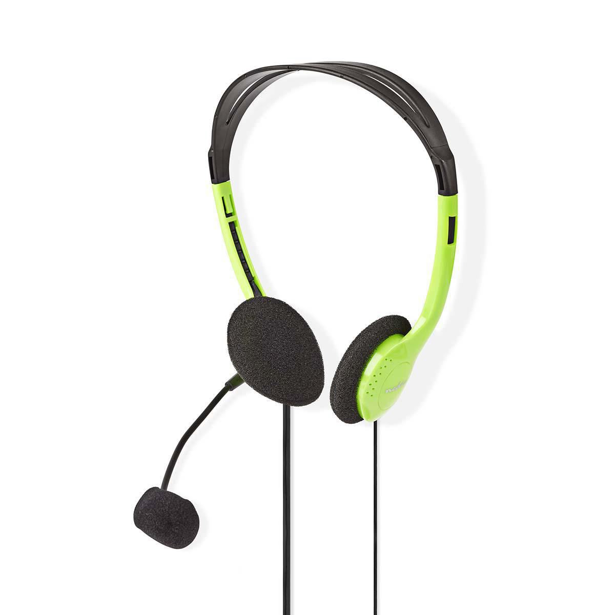 Nedis PC Headset | On-Ear | Stereo | 2x 3.5 mm | Fold-Away Microphone | Green