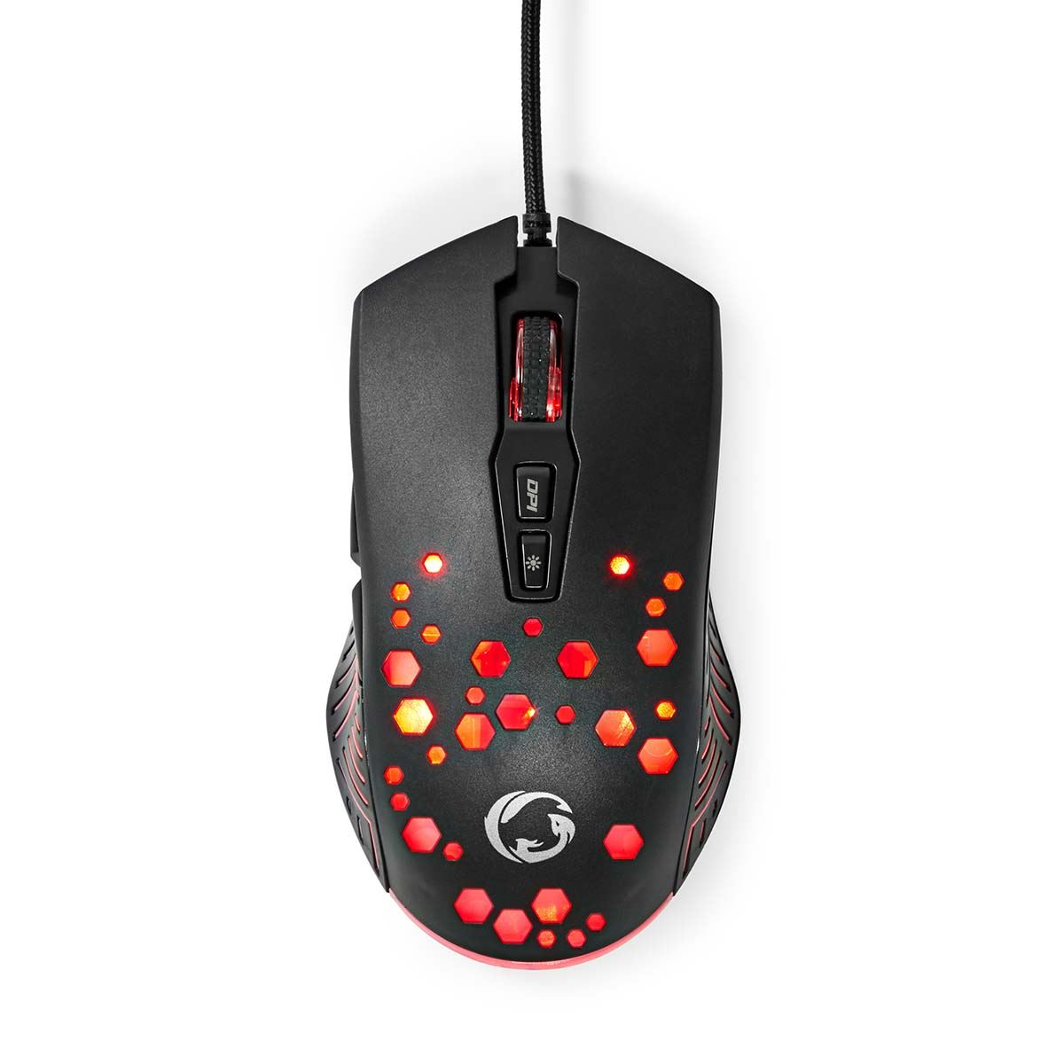 Nedis Gaming Mouse | Wired | 800 / 1200 / 2400 / 3200 / 4800 / 7200 dpi | Adjustable DPI | Number of buttons: 7 | Programmable buttons | Right-Handed | 1.50 m | RGB