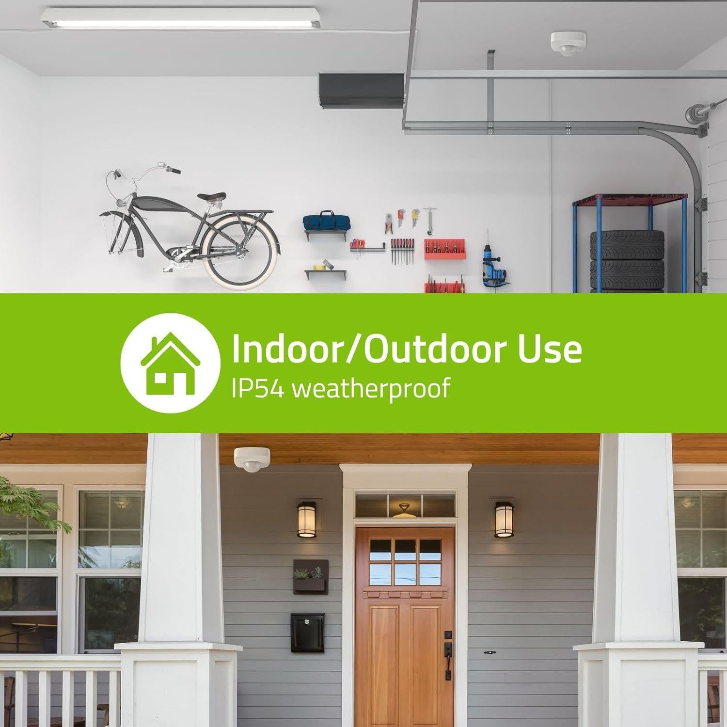 Nedis PIR Occupancy Motion Sensor Detector Light Switch, Ceiling Mount, 360 Degree 6m Range, Round, Square