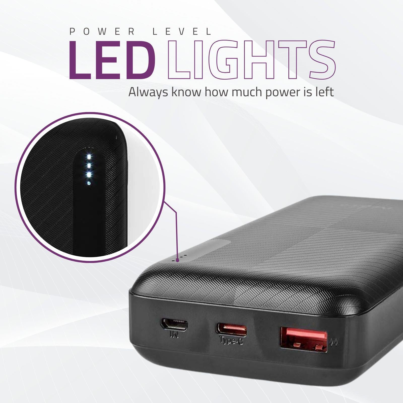 Nedis Powerbank | 20000 mAh | 1.5 / 2.0 / 3.0 A | Number of outputs: 2 | Output connection: 1x USB-A / 1x USB-C™ | Input connection: 1x Micro USB / 1x USB-C™ | PD2.0 18W | Lithium-Polymer