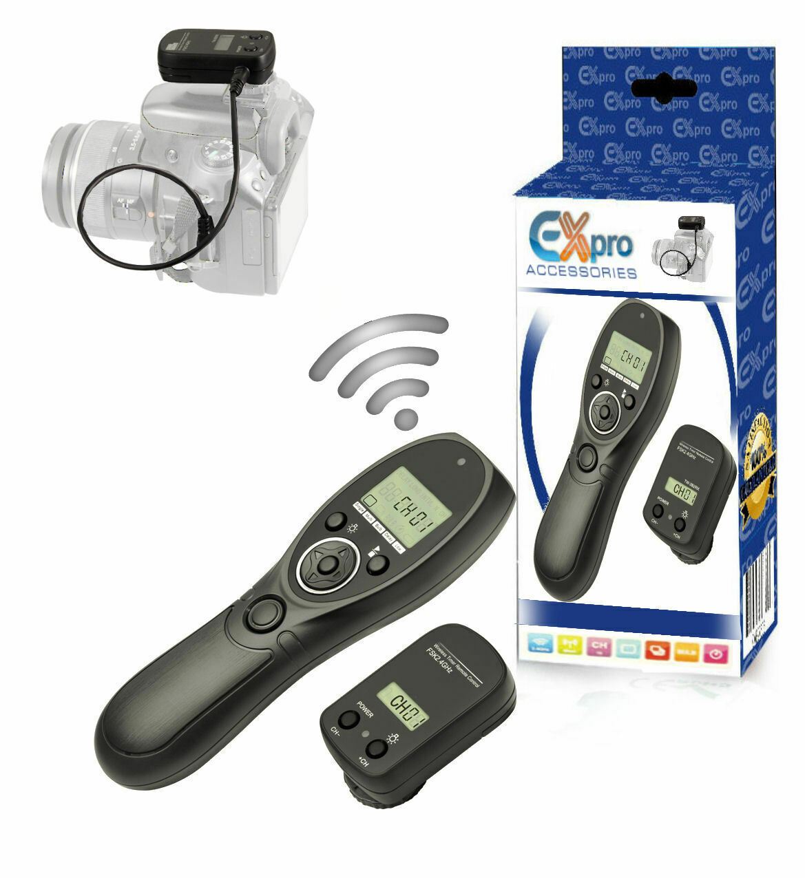 Ex-Pro Wireless-Pro MC-DC1 2.4GHz LCD Timer Remote Switch Control for Nikon D70, D80