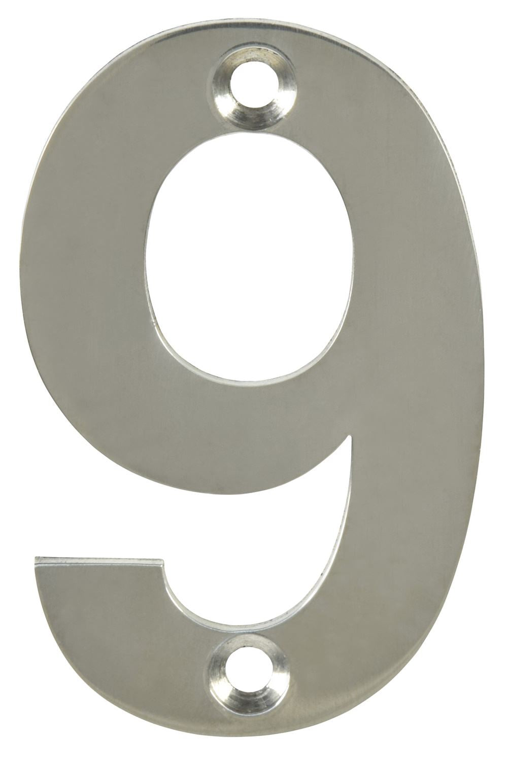 Number 9 Polished Chrome Door Numbers  2" ( 50 mm ) House Flat Apartment Shop