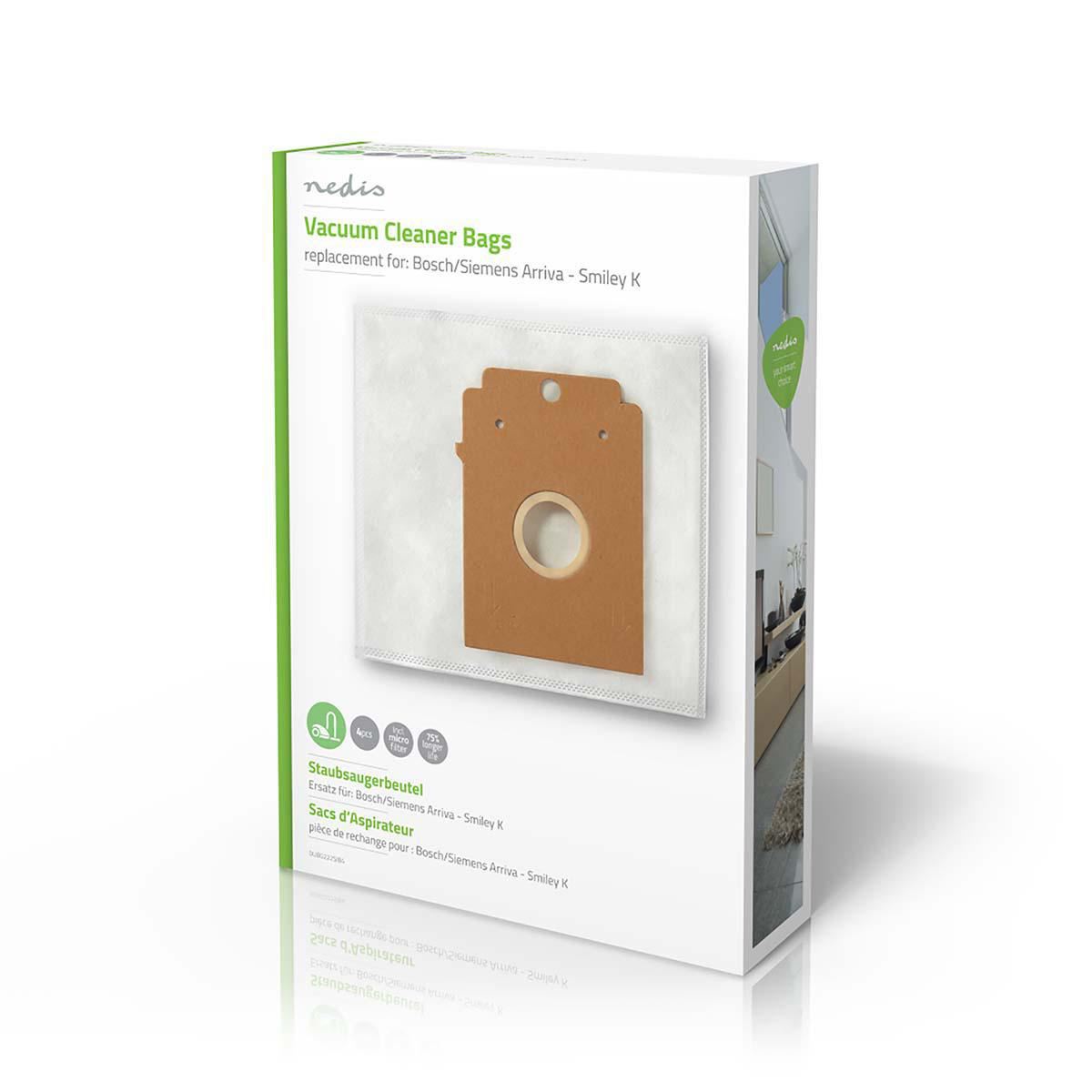 Nedis Vacuum Cleaner Bag | 4 pcs | Synthetic | Most sold for: Bosch / Siemens | White