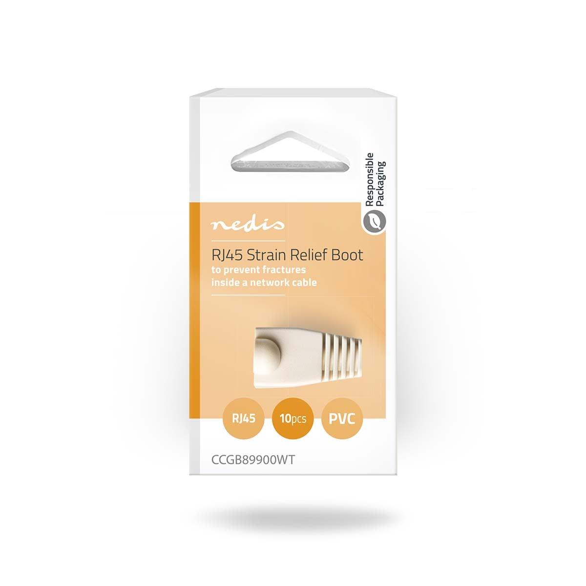 Nedis Strain Relief Boot | RJ45 | PVC | White | Box | 10 pcs