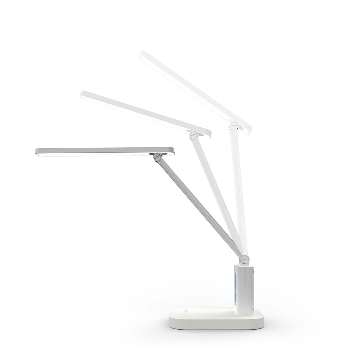 Nedis Rechargeable LED Desk Lamp with Clock - Touch Dimmable, 3 Light Modes, Alarm, Calendar, Temperature Display, Foldable Design