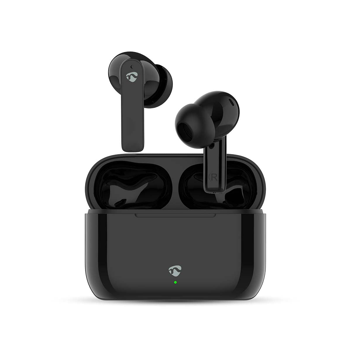 Nedis Fully Wireless Earphones Bluetooth, 5.2 ENC Noise Cancelling, In-Ear Headphones, 24H Playtime, Charging Case - Black