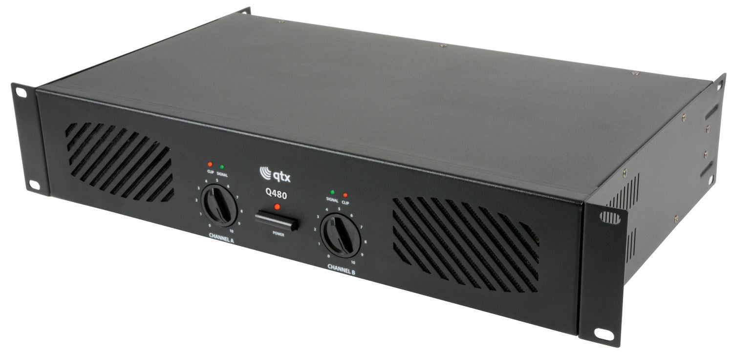 QTX Q480 Stereo Power Amplifier, 2x 120W RMS