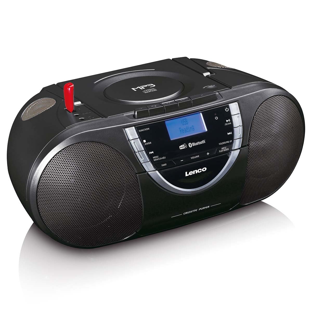 Lenco Portable DAB+ and FM Radio with CD Cassette and Bluetooth® Black