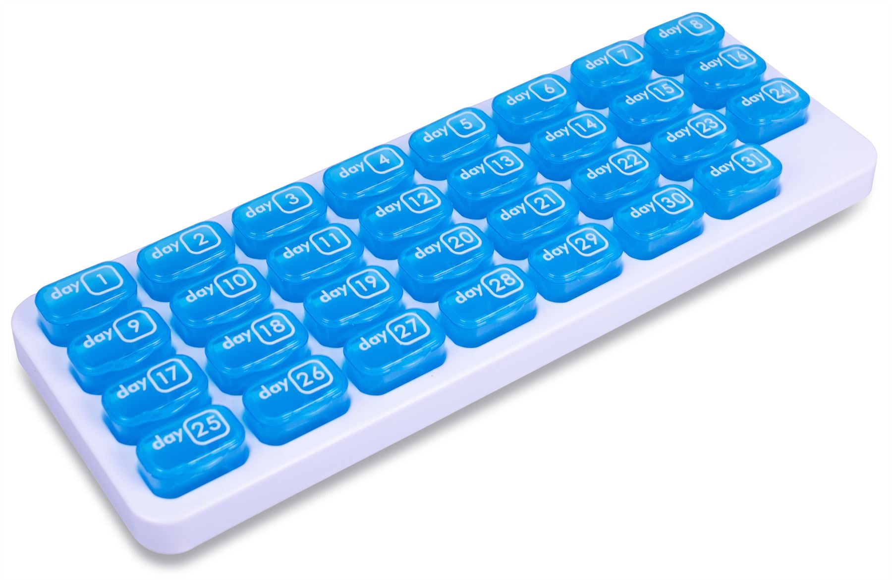 31 Day Monthly Pill Organiser,31 Days,Medication Storage with Removable Compartments,Holder for Medicine&Vitamins,Travel Use,Portable Pill Case,Elderly