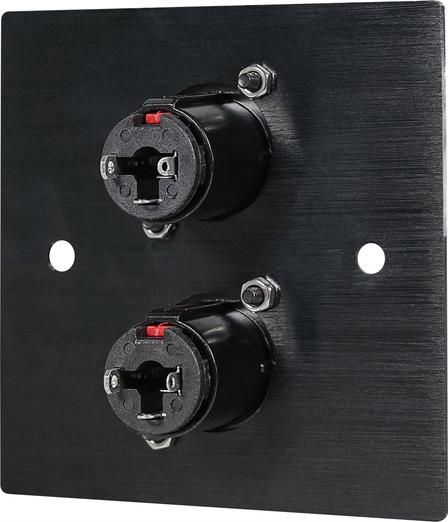 Black Wall Face Plate Electrical AV Slim Series 2 x 6.3mm Jack Socket Wall Plate Metal