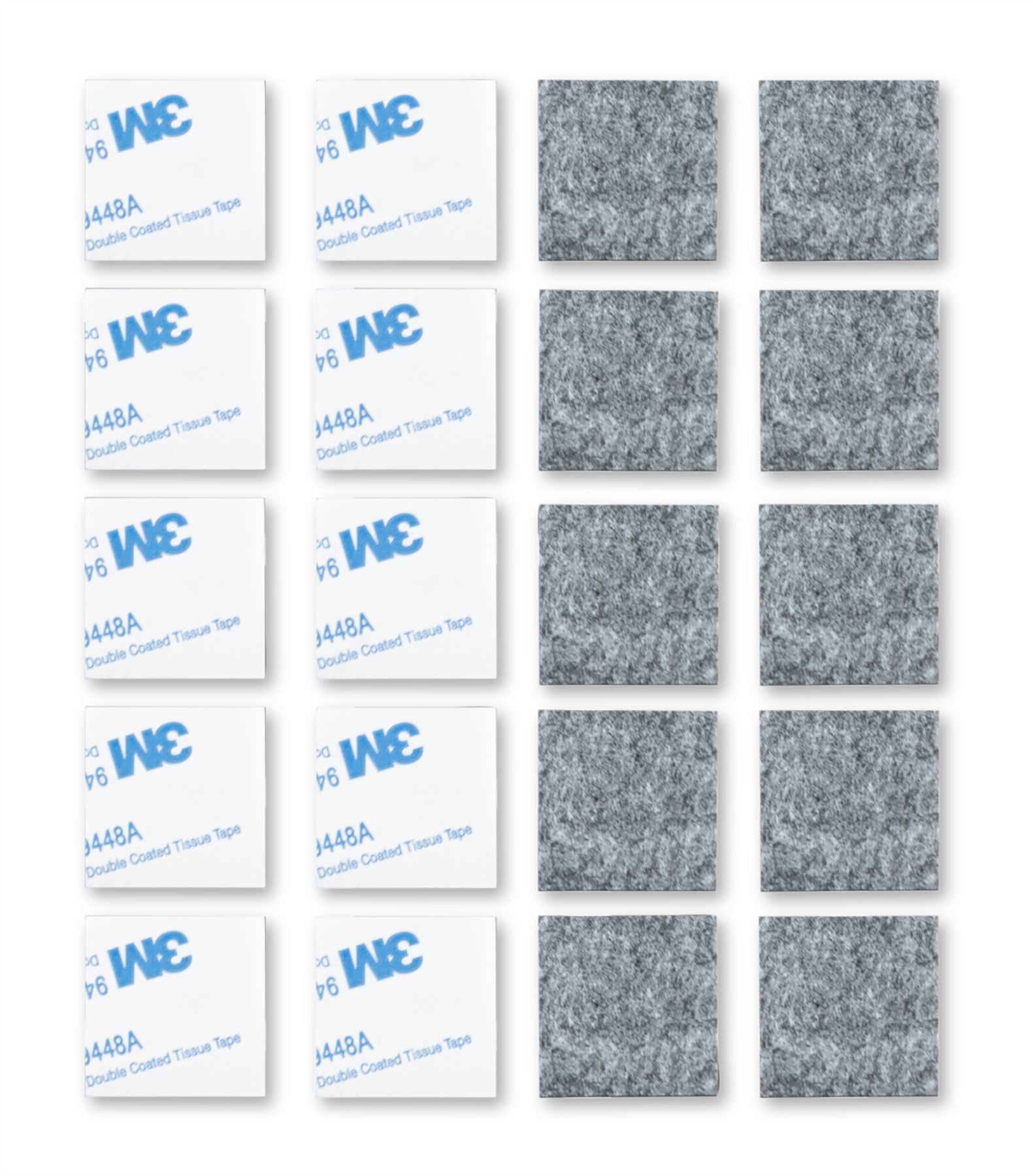 20mm 20 Pack Square Felt Pads Self Adhesive Black Sticky Furniture Floor Chair Legs Protectors