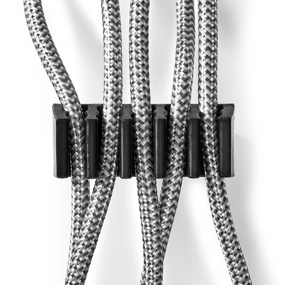 Nedis Cable Management | Cable Clip | Click and Go | 2 pcs | Number of slots: 5 Slots | Maximum cable thickness: 7.1 mm | Polypropylene | Black
