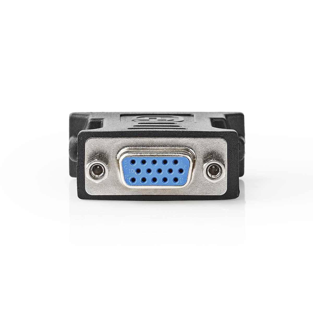 Nedis DVI Adapter | DVI-I 24+5-Pin Male | VGA Female | Nickel Plated | Straight | PVC | Black | Box
