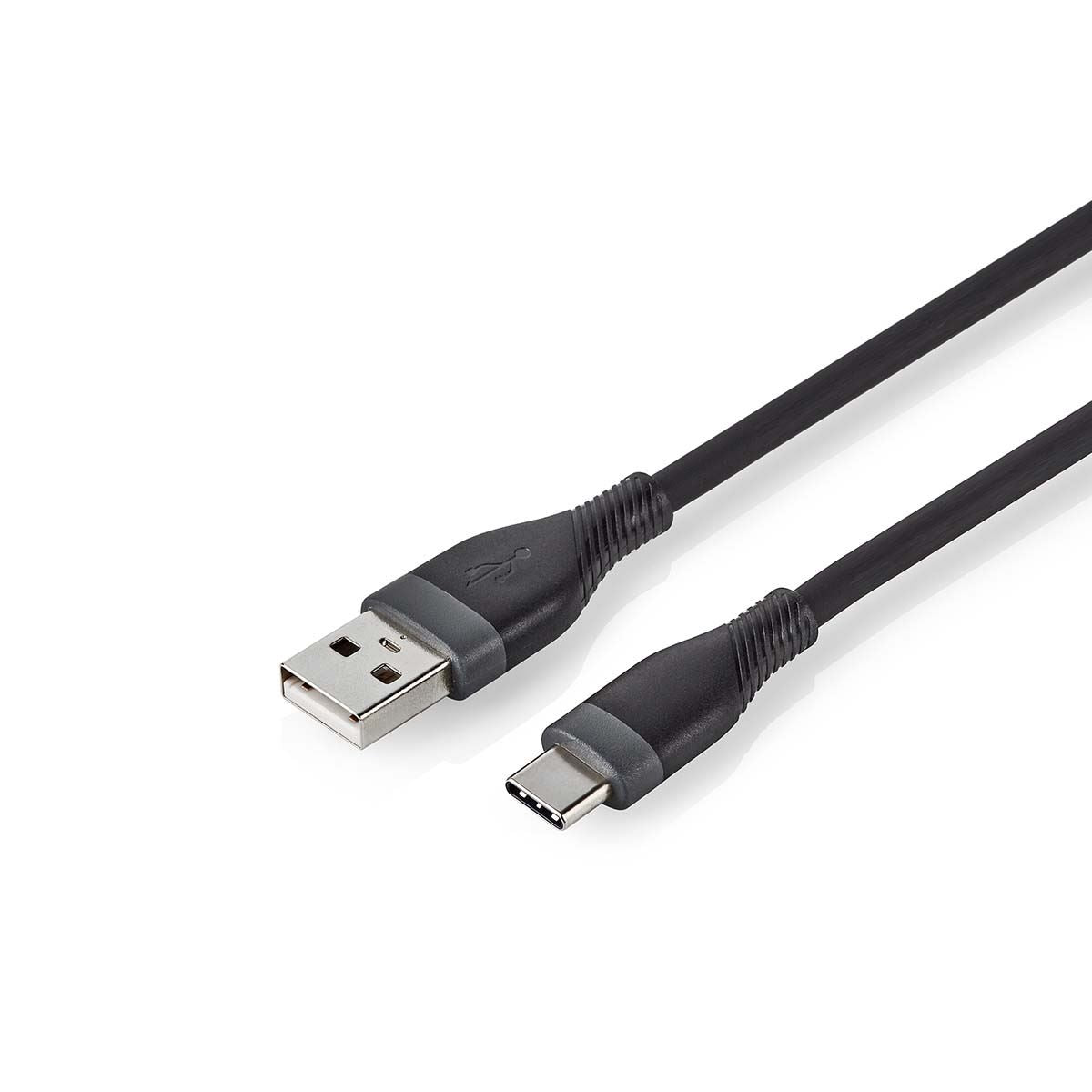 Nedis USB Cable | USB 2.0 | USB-A Male | USB-C™ Male | 15 W | 480 Mbps | Nickel Plated | 1.50 m | Round | Silicone | Black | Box