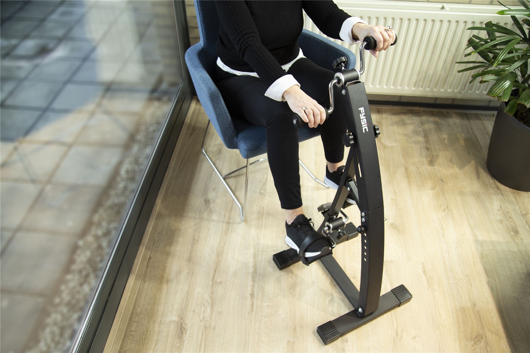 Fysic Mobility Trainer Dual Pedal/Arm Exerciser Bike Exerciser with LCD for Legs & Arms, Foot Training at Home, Office, Work, Gym , Under Desk Sitting Fitness Equipment for Men & Women