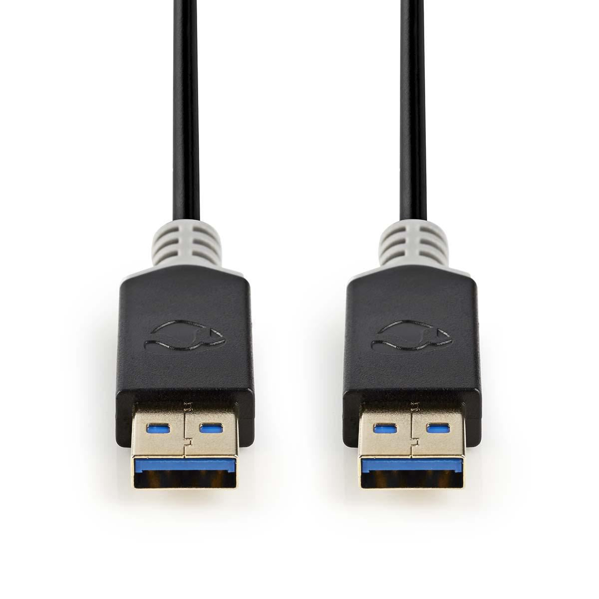 Nedis USB Cable | USB 3.2 Gen 1 | USB-A Male | USB-A Male | 5 Gbps | Gold Plated | 2.00 m | Round | PVC | Anthracite | Box
