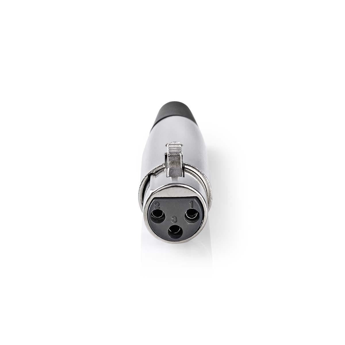 Nedis XLR 3 Pin Connector | Straight | Female | Nickel Plated | Soldering | Cable input diameter: 7.0 mm | Metal | Silver | 25 pcs | Polybag