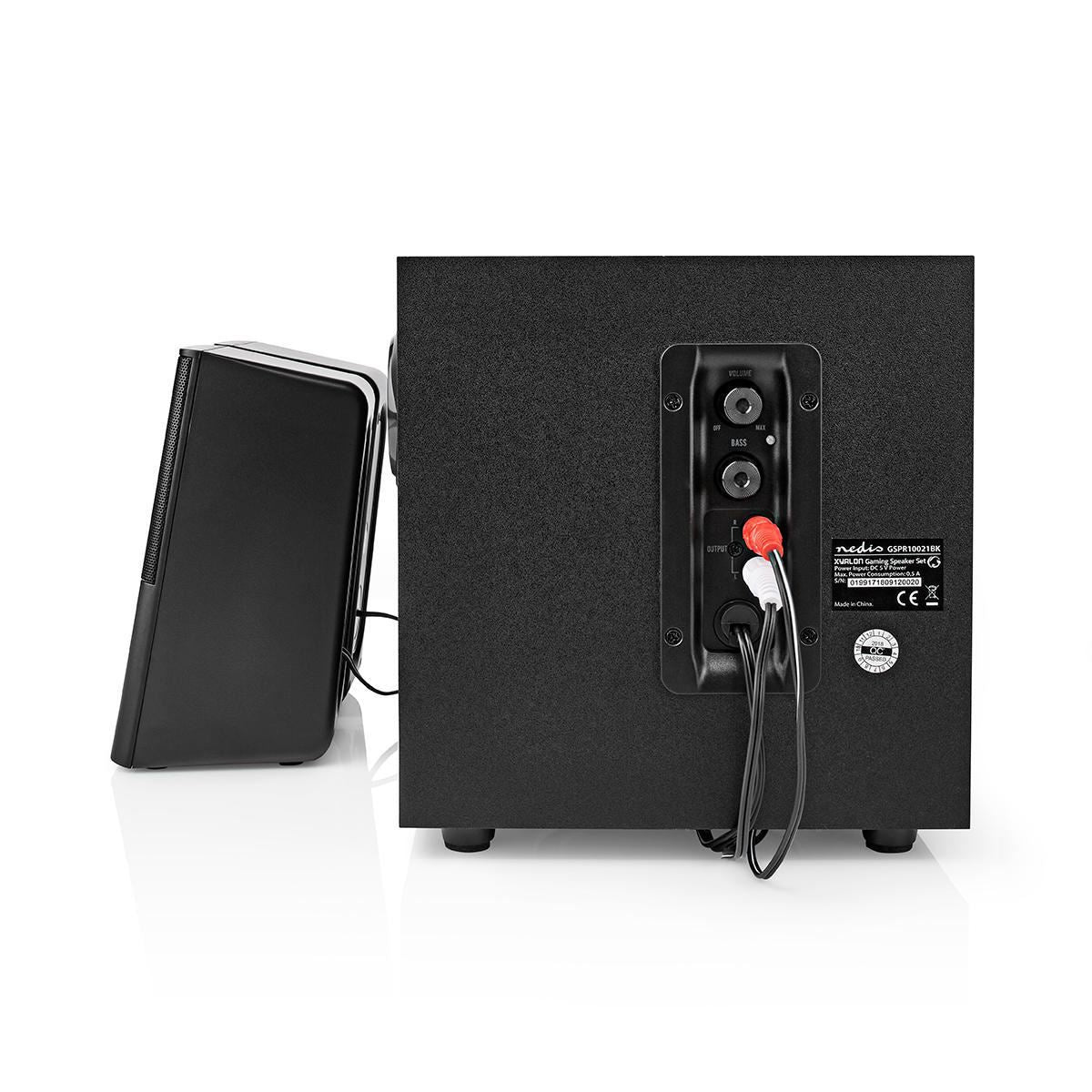 Nedis Gaming Speaker | Speaker channels: 2.1 | USB Powered | 3.5 mm Male | 30 W | Without Lighting | Volume control