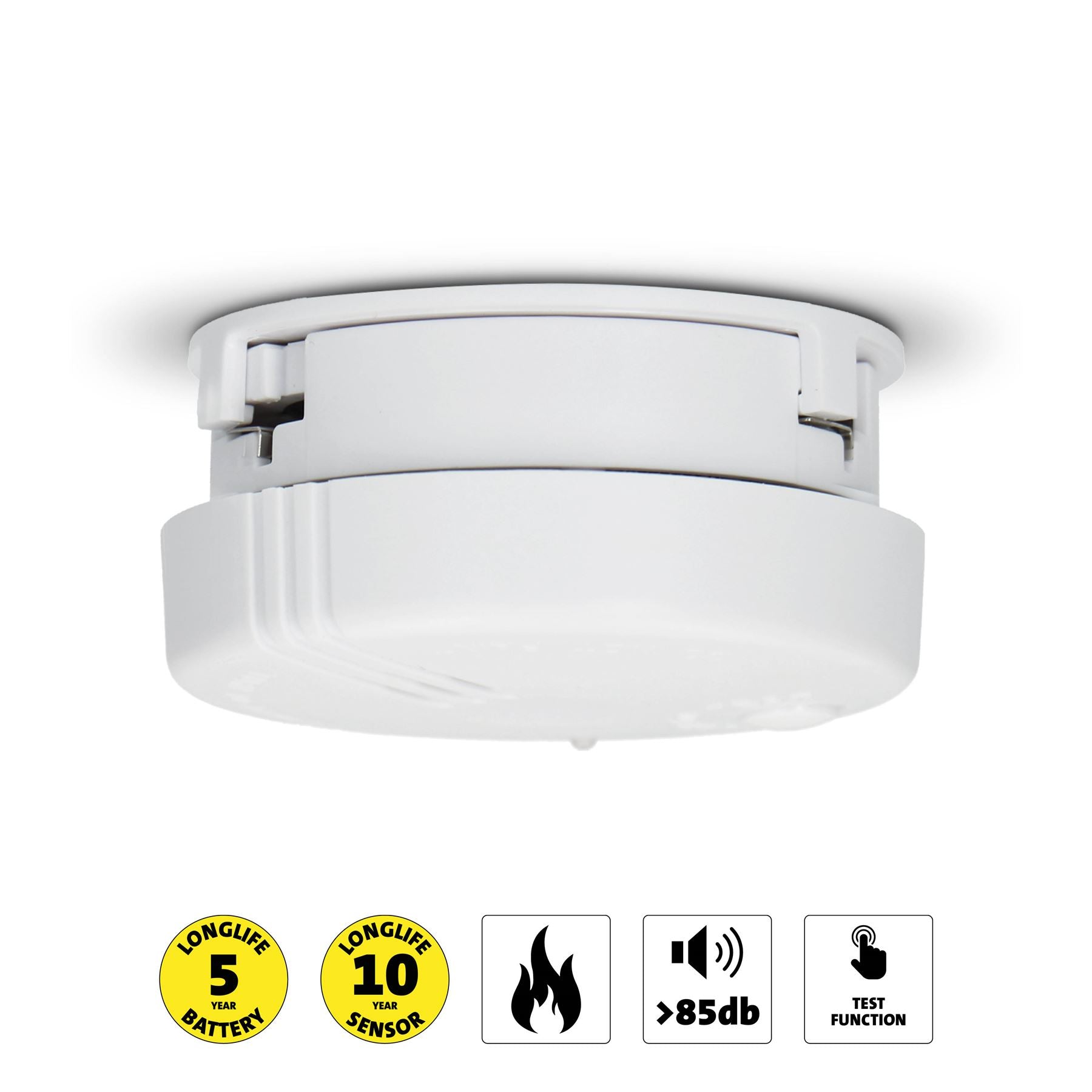 Alecto SA100 Mini Smoke detector | >85 dB | 5 Year Battery Included | EN14604:2005/AC:2008 | White