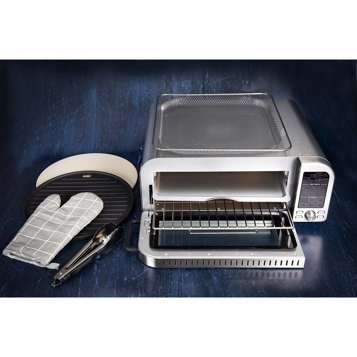 Gastronoma Air Fryer Oven | 15-in-1 Presets Multifunctional Pizza Oven | Digital Touch Control Triple Glass Door Interior Light | 40-400°C Temp 18L Capacity Compact Design | 2 Year Warranty 2000W Stainless Steel