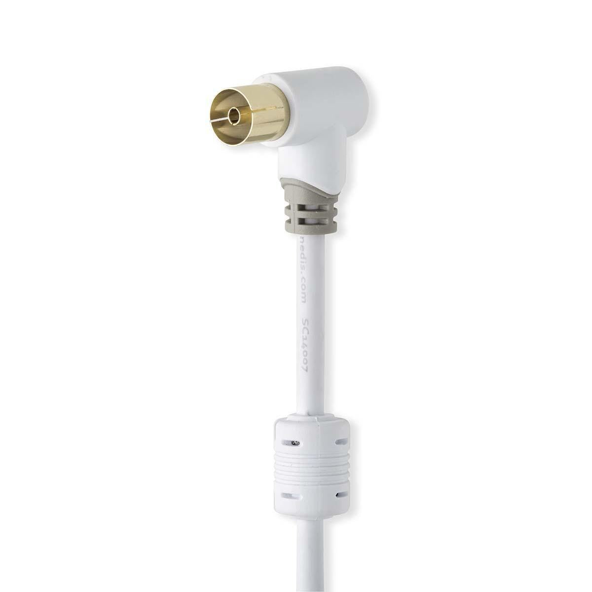 Nedis Coax Cable | IEC (Coax) Male | IEC (Coax) Female | Gold Plated | 75 Ohm | Double Shielded | 5.00 m | Round | PVC | White