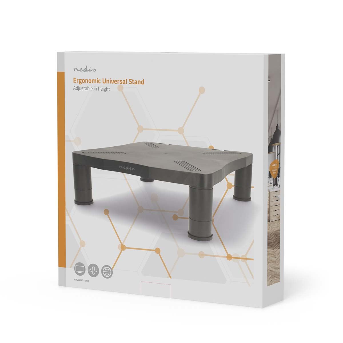 Nedis Monitor Stand | Ergonomics: Yes | Maximum carrying capacity: 18 kg | Universal | Adjustable height: Yes