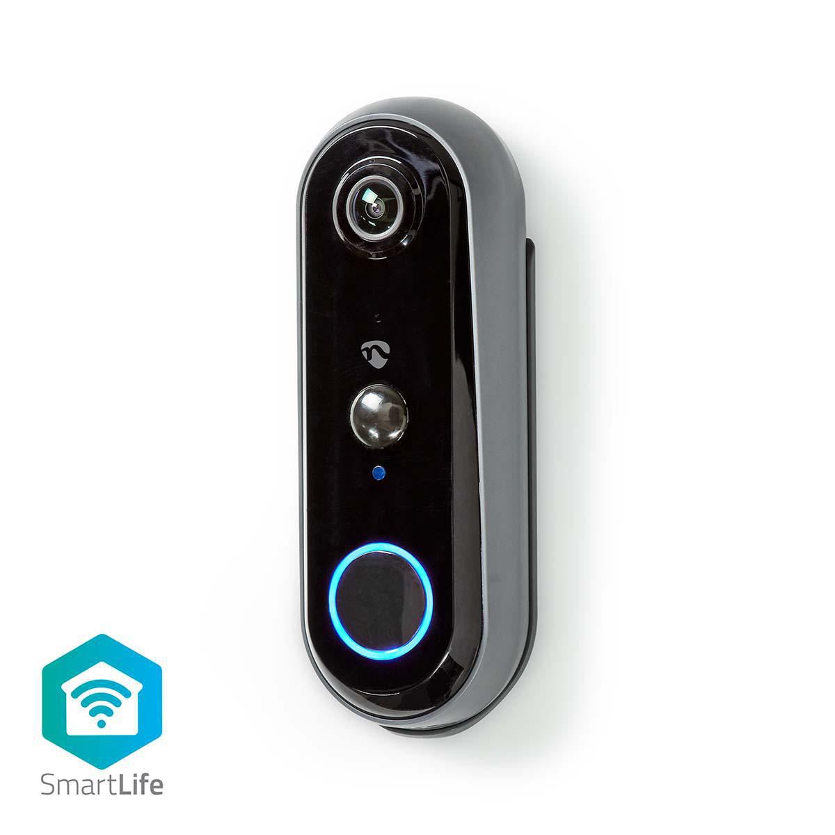 Nedis SmartLife Wireless Video Doorbell WiFi Camera 1080p Full HD Security Camera with 180  Angle, Real Time Video, Motion Detection, Night Vision, 2-Way Talk and Push Notification