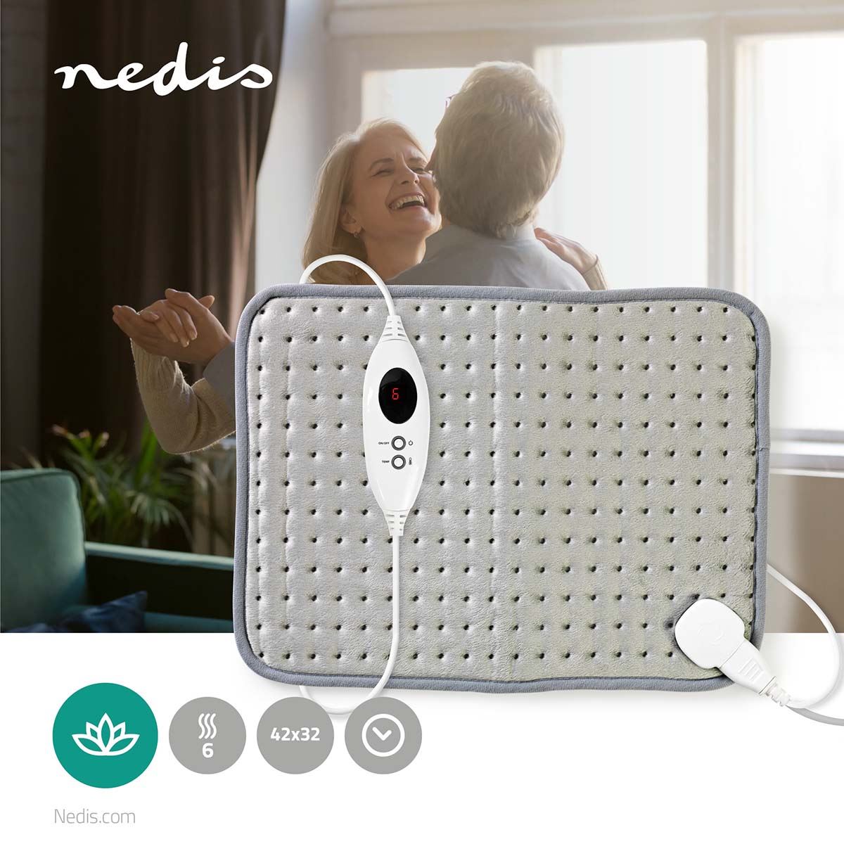 Nedis Heating Pad | 6 Heat Settings | Overheating protection | Washable