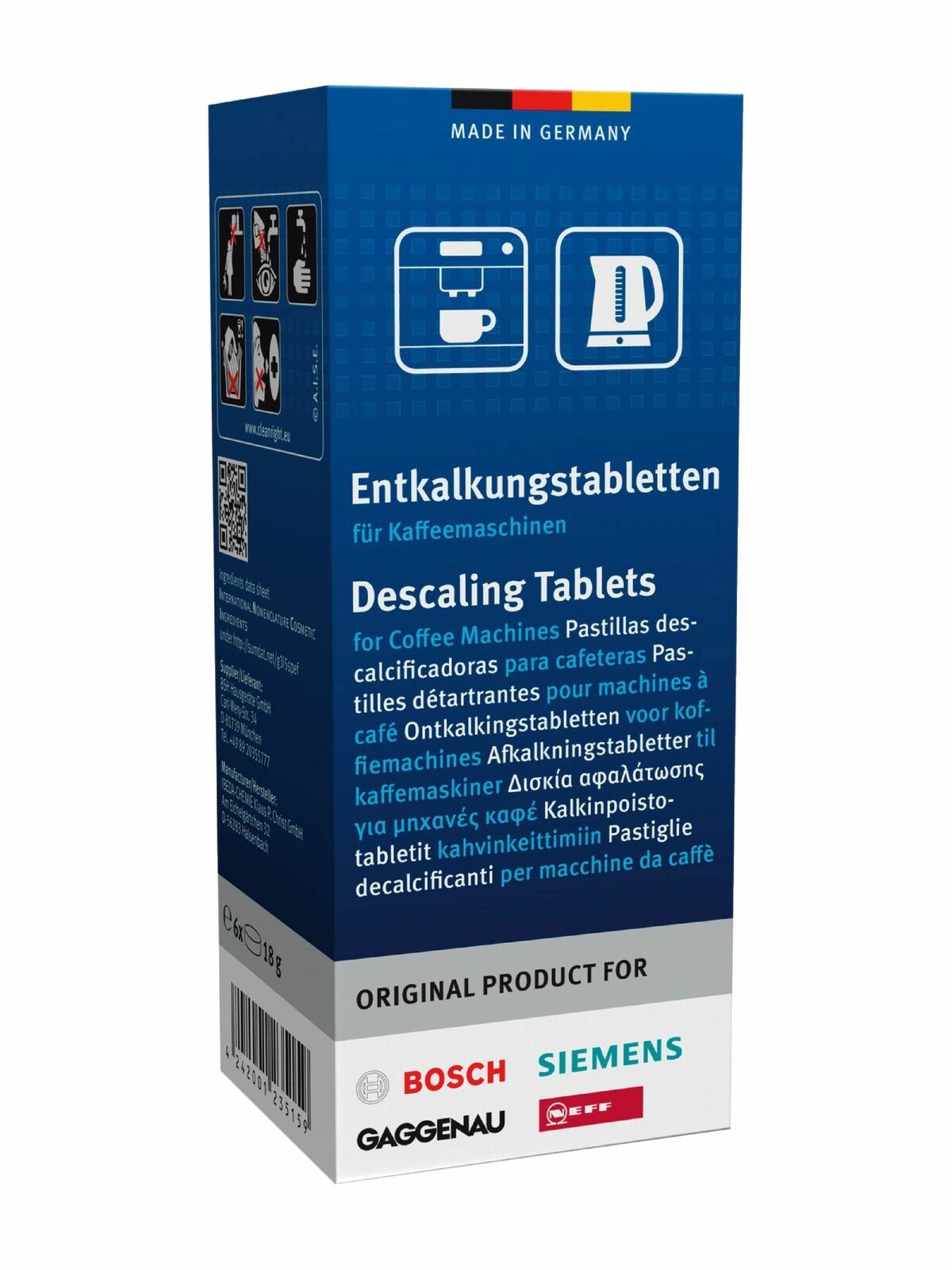 Bosch Descaling tablets for Espresso machines - 6x 18 grams