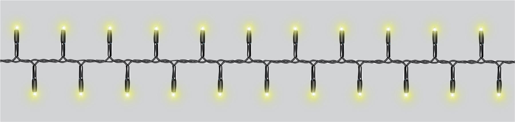 5m Easy-Connect Warm White 250 LED Cluster String Lights With Interconnectable Black Rubber Cable