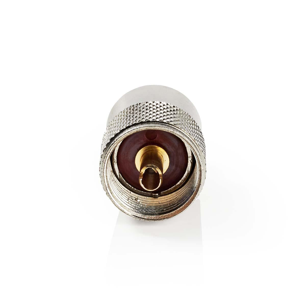 Nedis PL259 Connector | Straight | Male | Nickel Plated | 50 Ohm | Solder | Cable input diameter: 6.0 mm | Metal | Silver | 25 pcs | Envelope