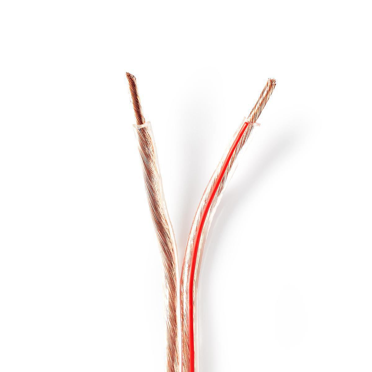Nedis Speaker Cable | 2 x 4.00 mm² | Full Copper| 25.0 m | Round | PVC | Transparent | Reel