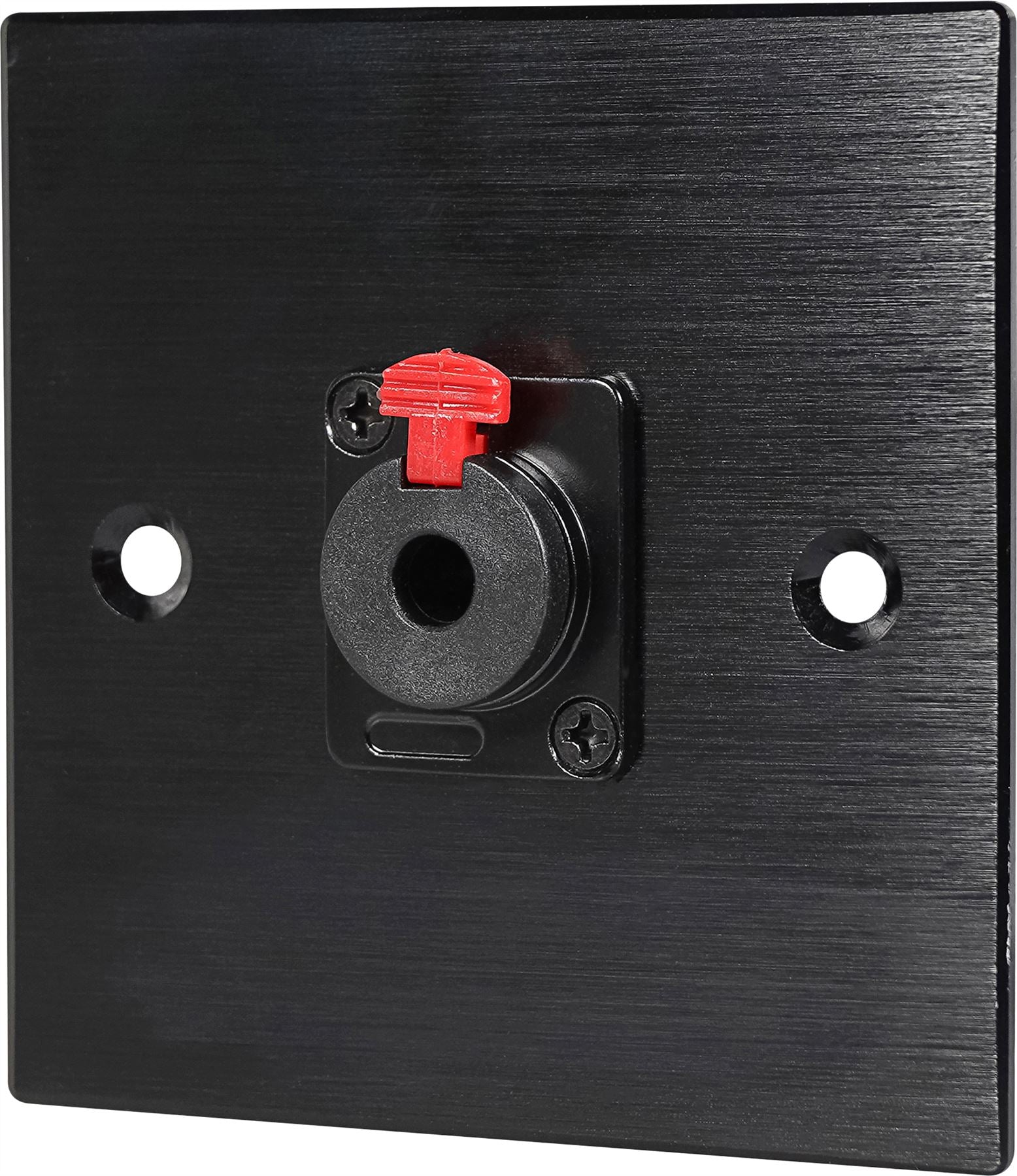 Black Wall Face Plate Electrical AV Slim Series 1 x 6.3mm Jack Socket Wall Plate Metal