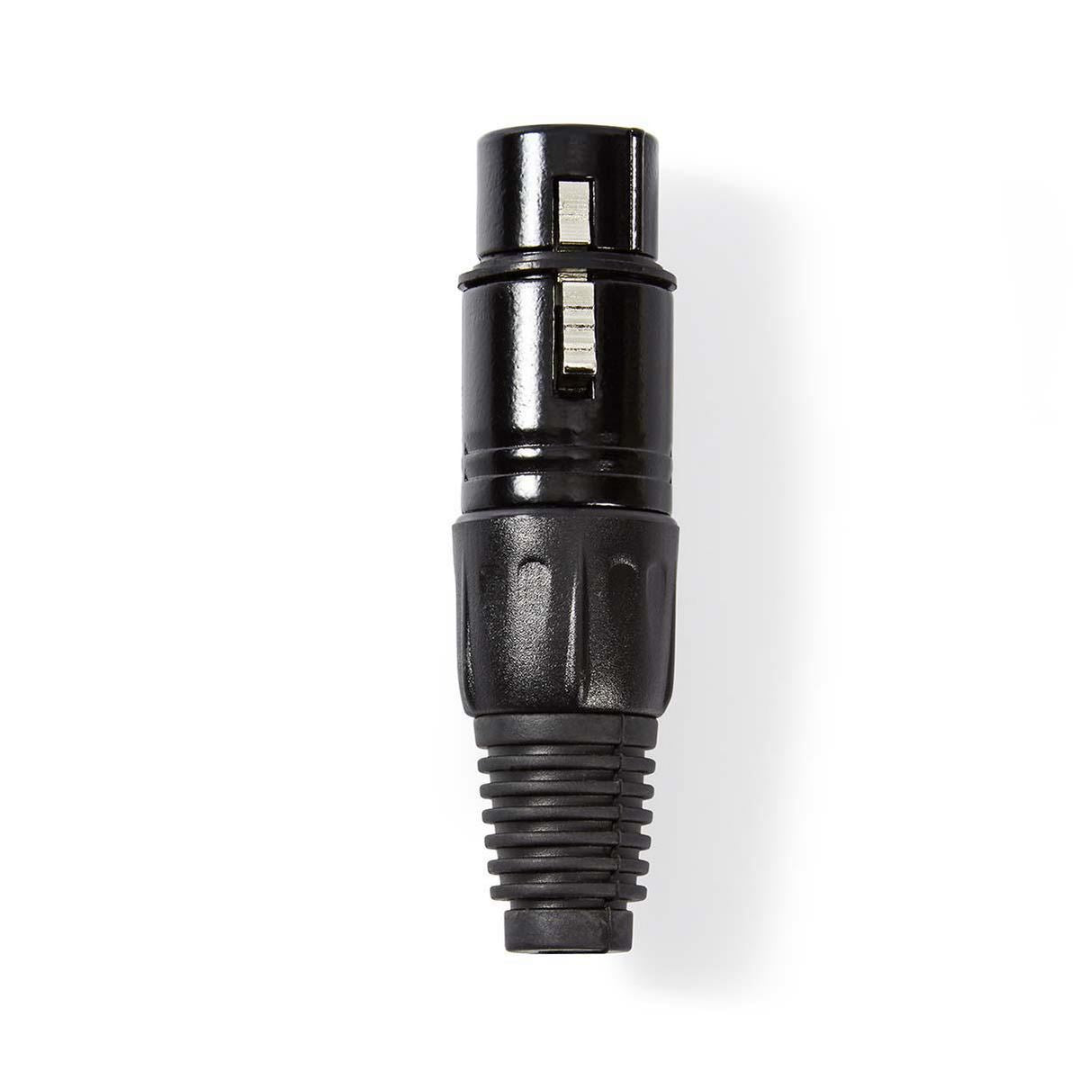 Nedis XLR 3 Pin Connector | Straight | Female | Nickel Plated | Soldering | Cable input diameter: 5.0 mm | Metal | Black | 1 pcs | Polybag