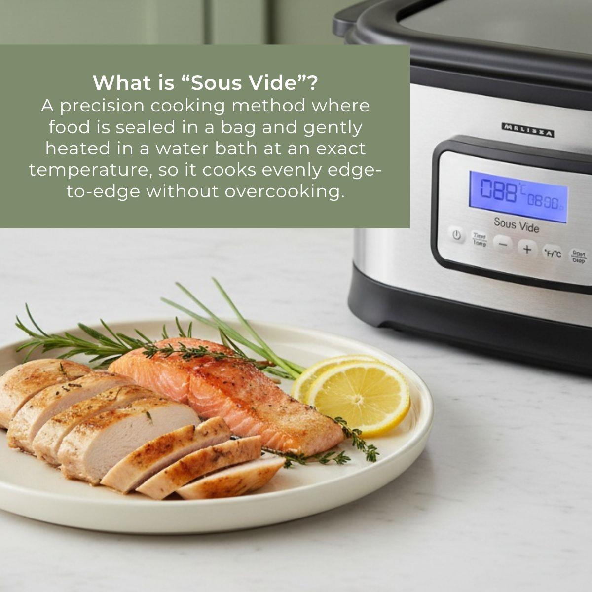 MELISSA Le-France Sous Vide 6L 520W, "French Under Vacuum Cooking" Cooker with LCD Timer, Healthier Juicery and Flavoursome, Stainless Steel / Black